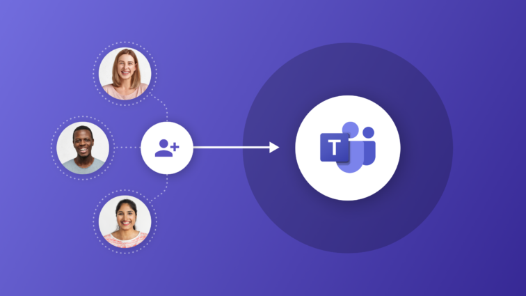 A graphic showing external Teams users A graphic showing external Teams users